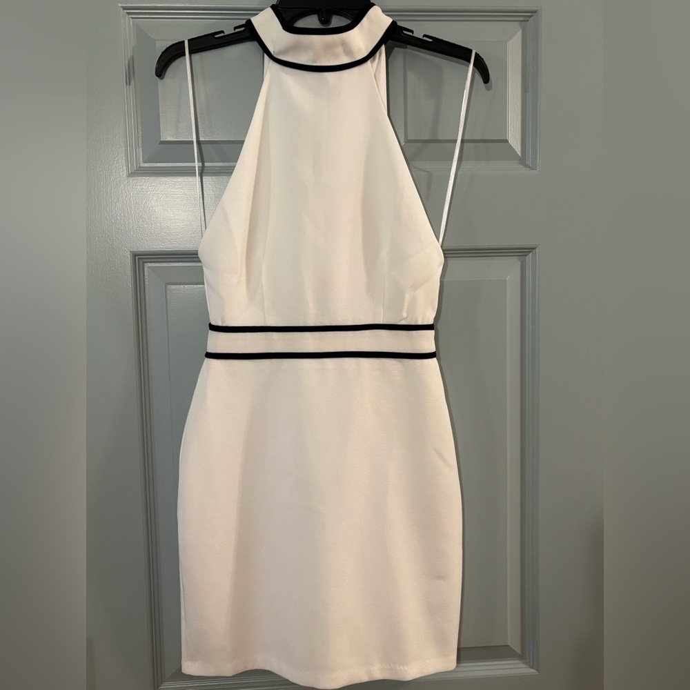Endless Rose White Dress with Black Trim